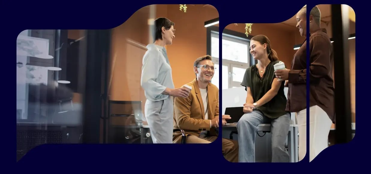 Collega’s in gesprek op kantoor